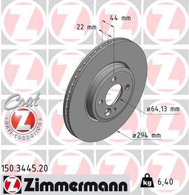 150344520 ZIMMERMANN Тормозной диск