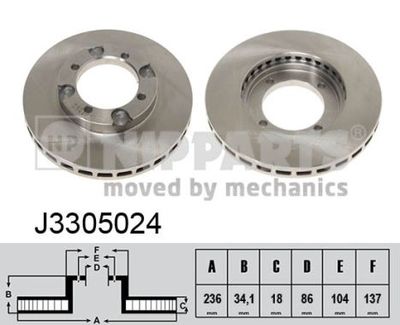 J3305024 NIPPARTS Тормозной диск