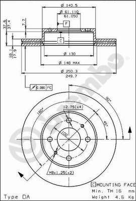 09574610 BREMBO Тормозной диск