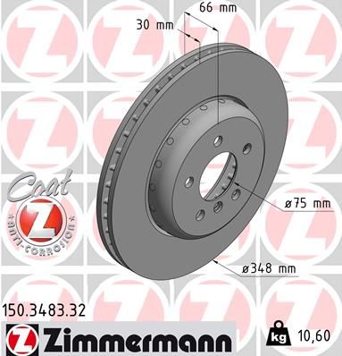 150348332 ZIMMERMANN Тормозной диск