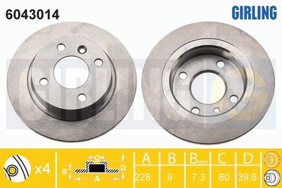 6043014 GIRLING Тормозной диск