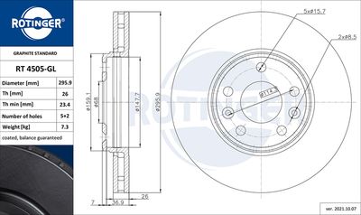 RT4505GL ROTINGER Тормозной диск