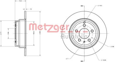 6110268 METZGER Тормозной диск