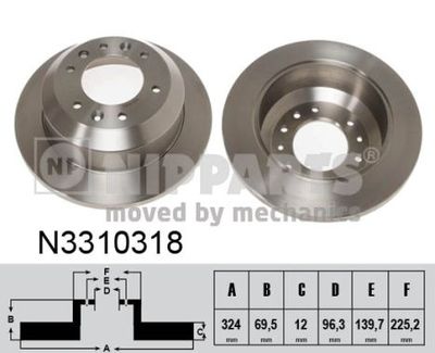 N3310318 NIPPARTS Тормозной диск