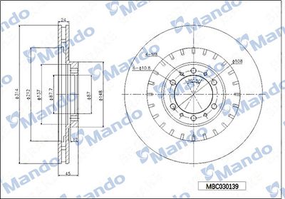 MBC030139 MANDO Тормозной диск