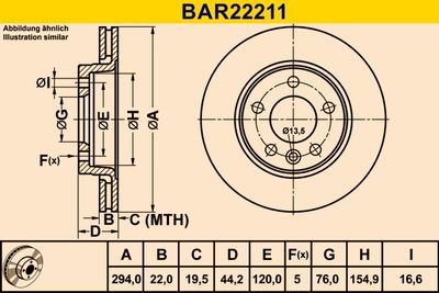 BAR22211 BARUM Тормозной диск