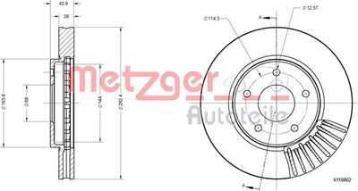 6110802 METZGER Тормозной диск