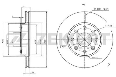 BS5395 ZEKKERT Тормозной диск