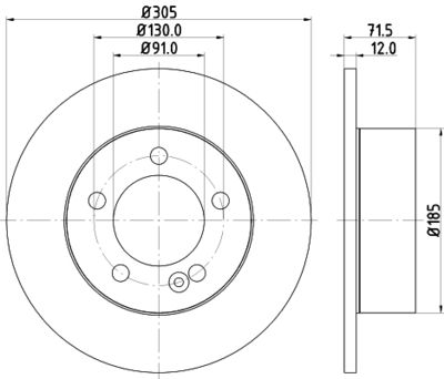 8DD355117141 HELLA Тормозной диск