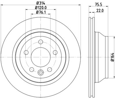 8DD355109801 HELLA PAGID Тормозной диск