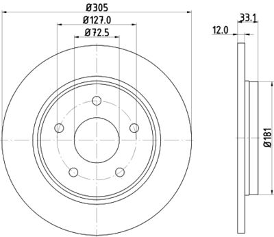 8DD355115801 HELLA PAGID Тормозной диск