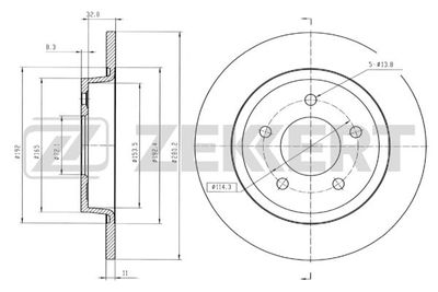 BS5254 ZEKKERT Тормозной диск