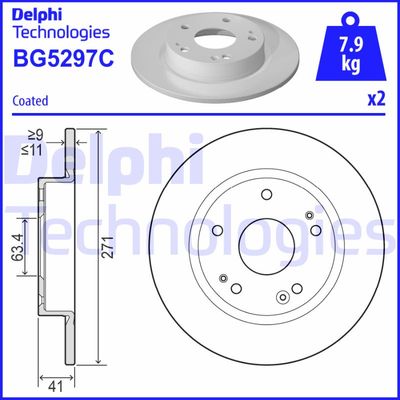 BG5297C DELPHI Тормозной диск