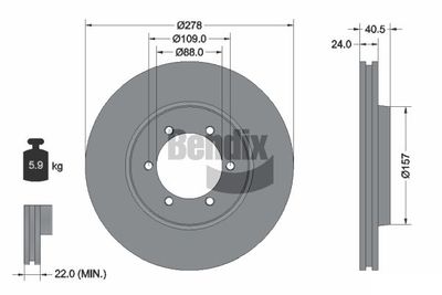 BDS2105 BENDIX Braking Тормозной диск