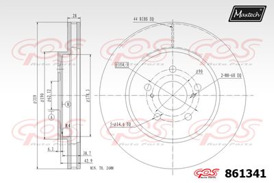 861341 MAXTECH Тормозной диск