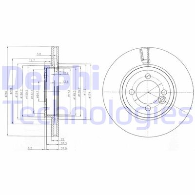 BG4146 DELPHI Тормозной диск