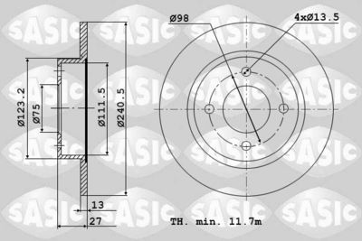 6004250J SASIC Тормозной диск