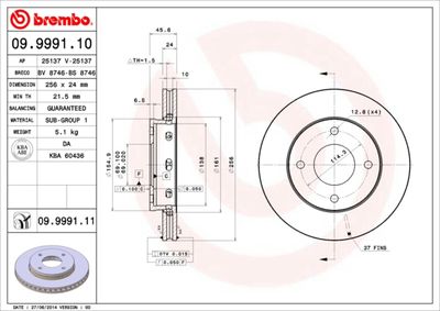 09999111 BREMBO Тормозной диск