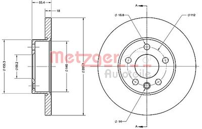 6110414 METZGER Тормозной диск