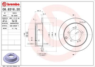 08831620 BREMBO Тормозной диск