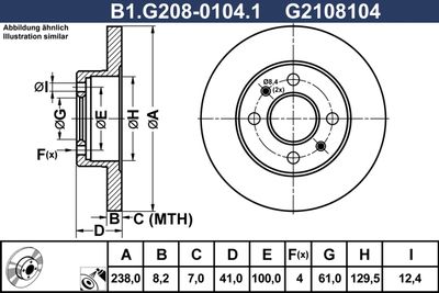 B1G20801041 GALFER Тормозной диск