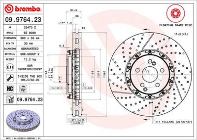 BZ9080 BRECO Тормозной диск