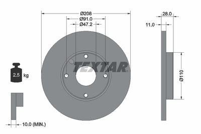 92045200 TEXTAR Тормозной диск