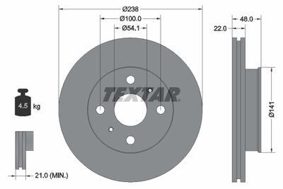 92077300 TEXTAR Тормозной диск