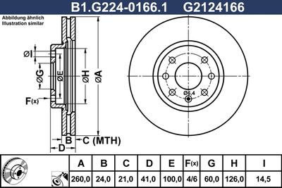 B1G22401661 GALFER Тормозной диск