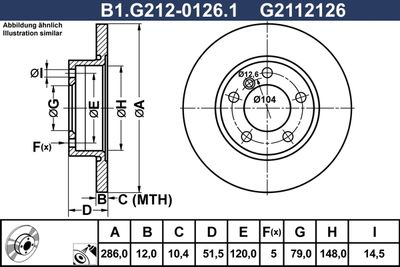 B1G21201261 GALFER Тормозной диск