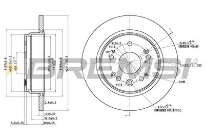 CD7540S BREMSI Тормозной диск