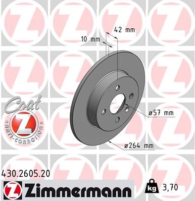 430260520 ZIMMERMANN Тормозной диск