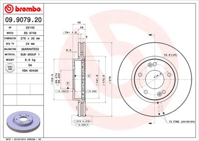 BS8749 BRECO Тормозной диск