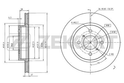 BS6079 ZEKKERT Тормозной диск