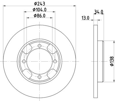 MDC387 MINTEX Тормозной диск