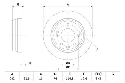 0986479W64 BOSCH Тормозной диск