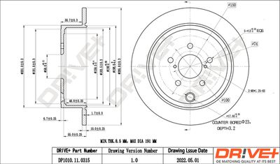 DP1010110315 Dr!ve+ Тормозной диск