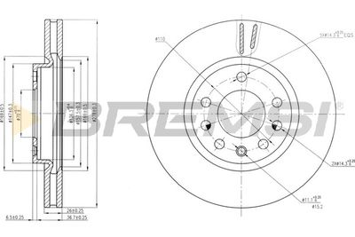 CD7644V BREMSI Тормозной диск