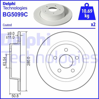 BG5099C DELPHI Тормозной диск