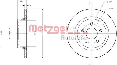 6110604 METZGER Тормозной диск