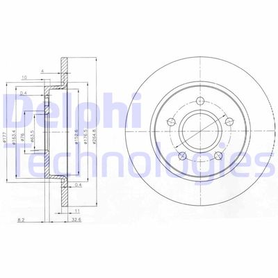 BG3896 DELPHI Тормозной диск