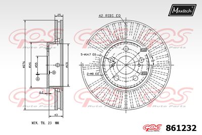 861232 MAXTECH Тормозной диск