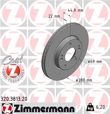 320381320 ZIMMERMANN Тормозной диск