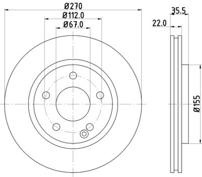 8DD355128161 HELLA PAGID Тормозной диск