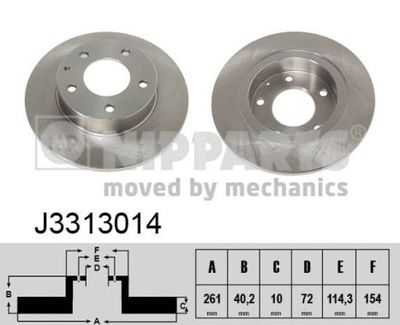 J3313014 NIPPARTS Тормозной диск