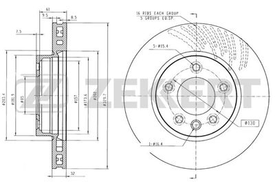 BS5285 ZEKKERT Тормозной диск