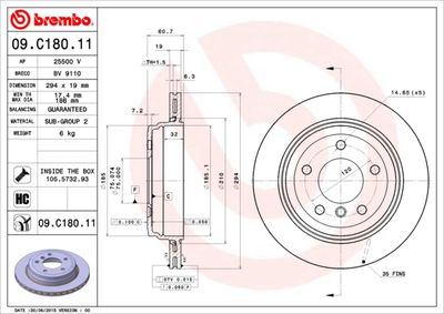 09C18011 BREMBO Тормозной диск