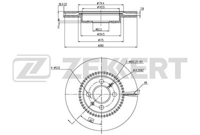 BS6294 ZEKKERT Тормозной диск