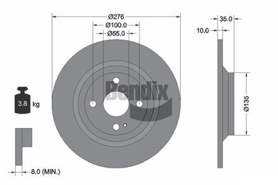 BDS2009 BENDIX Braking Тормозной диск