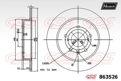 863526 MAXTECH Тормозной диск